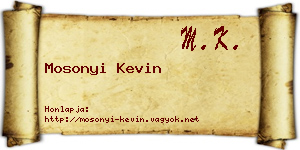 Mosonyi Kevin névjegykártya